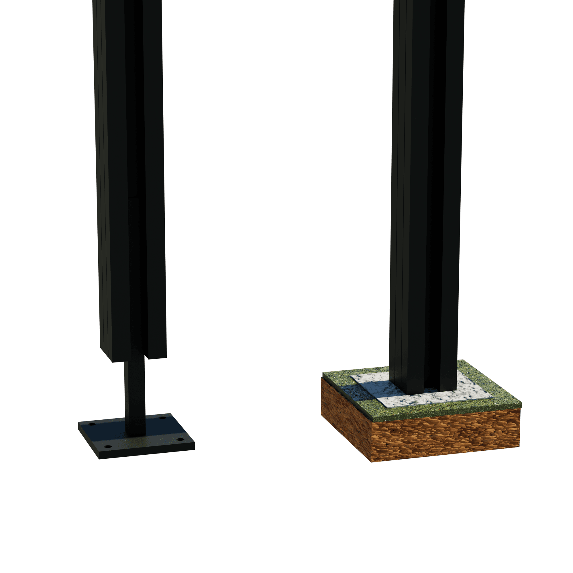 Install posts for composite fencing