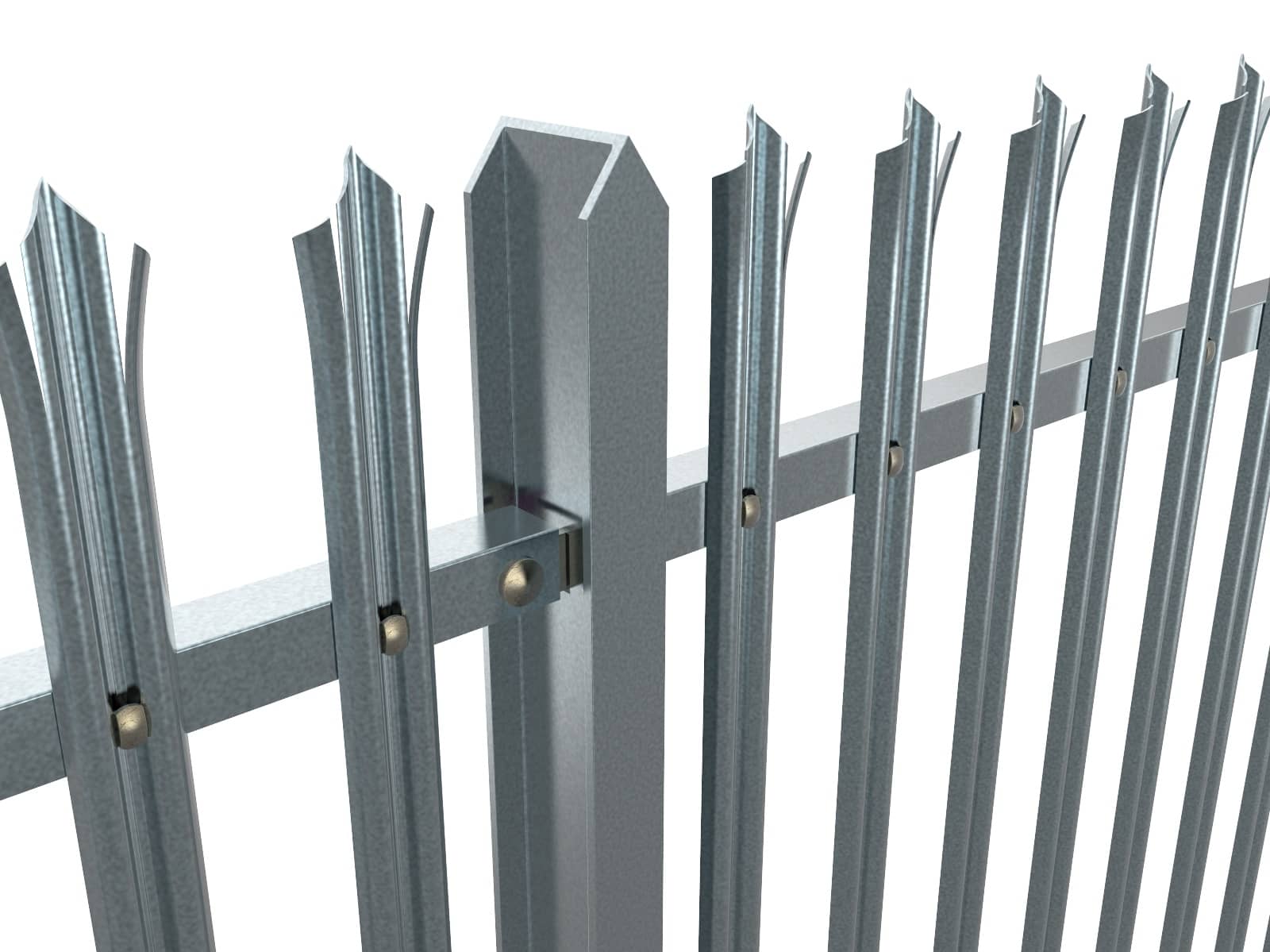 Galvanised steel palisade fencing