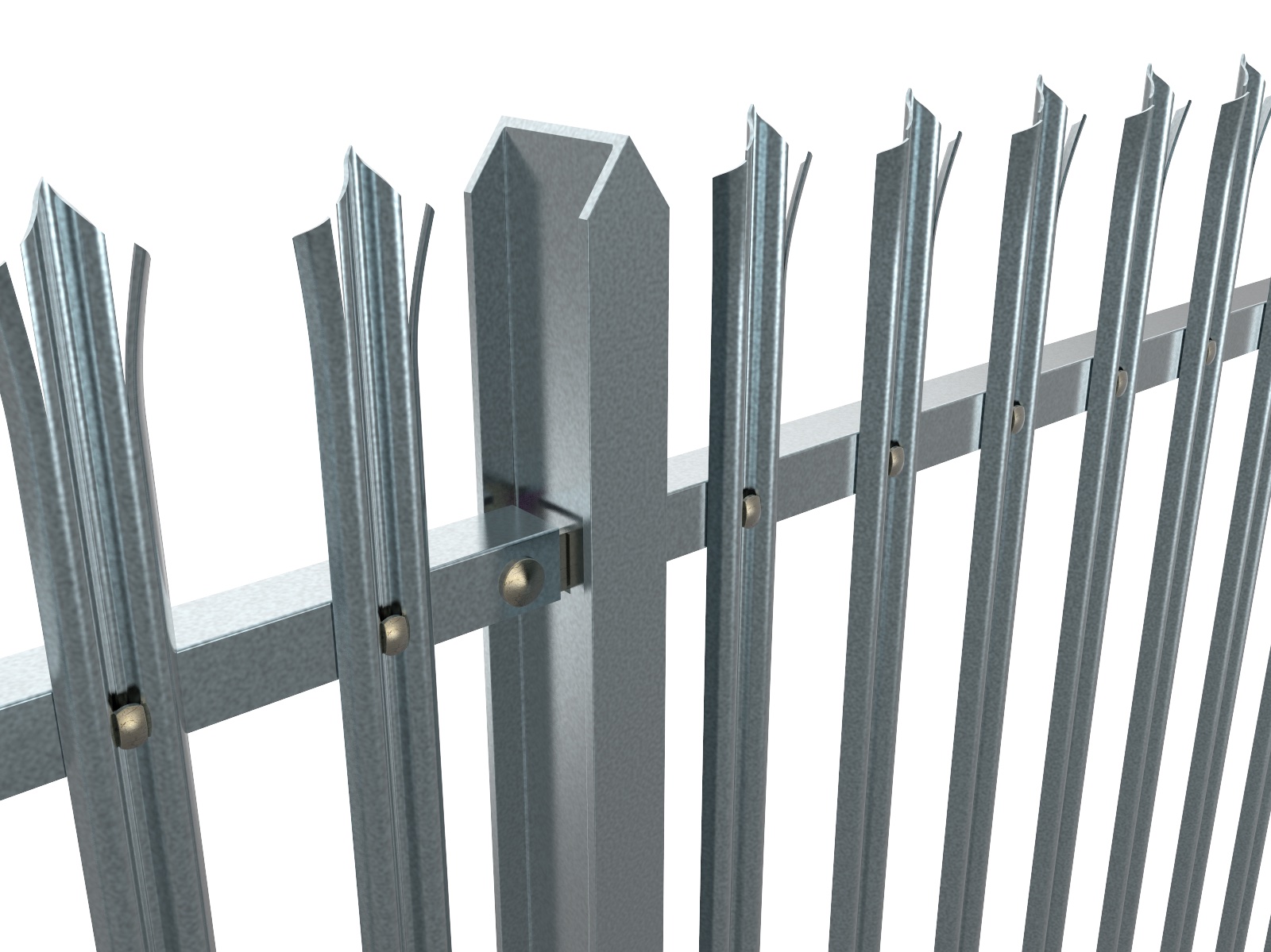 Galvanised steel palisade fencing